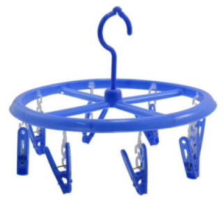 Wieszak karuzela plastikowy 8 klamerek/spinaczy mix